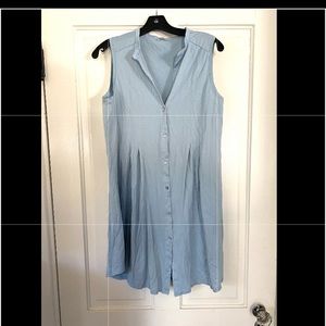 Hanro blue cotton deluxe button down gown sz L